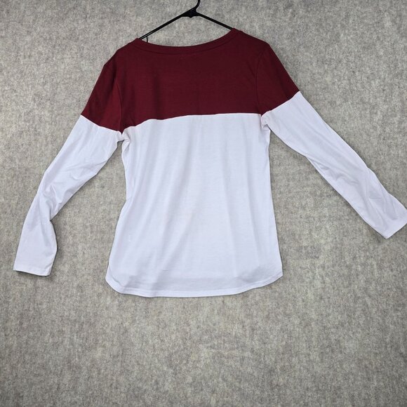 Blue Time Womens Color Block V-Neck Long Sleeve Top With Pocket - Picture 2 of 7